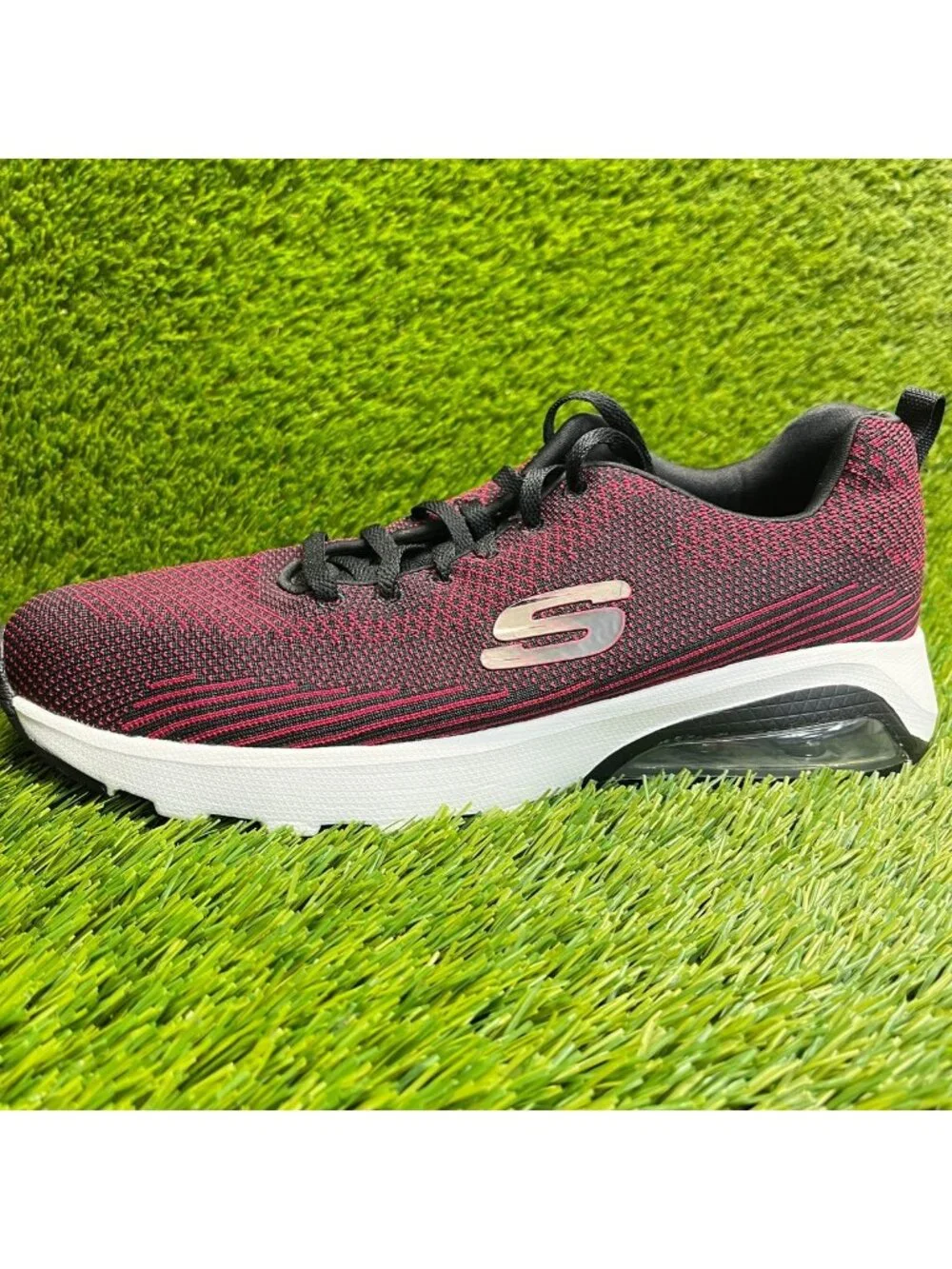 Skechers Skech-Air Varsity Mens Size 10 Red Black White Running Shoes Sneakers